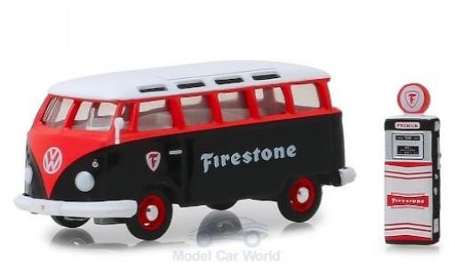 Modellautos Volkswagen T1 1/64 Greenlight Samba Bus schwarz/rot Firestone 1964 mit Zapfsäule Volkswagen T1 1/64 Greenlight Samba Bus schwarz/rot Firestone 1964 mit Zapfsäule modellautos