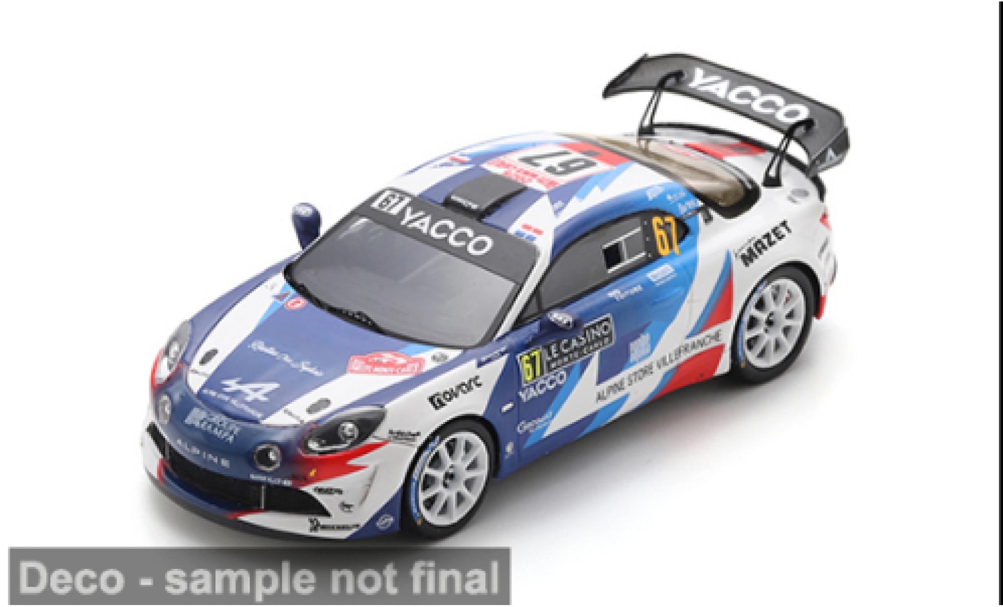 Alpine A110 1/43 Spark Rally RGT Rally Monte Carlo 2025 #67 R.Astier/D.Giraudet 1:43 modellautos