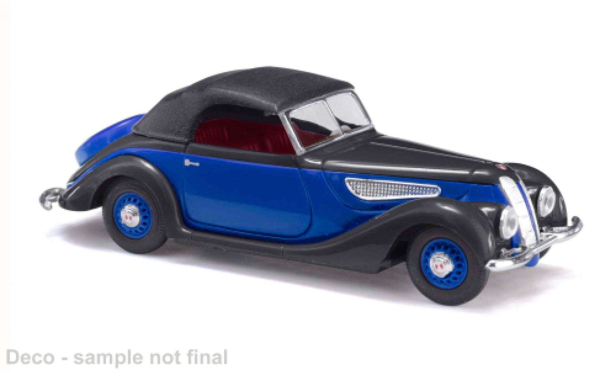 EMW 327 1/87 Busch Cabriolet blau/schwarz 1952 1:87 modellautos
