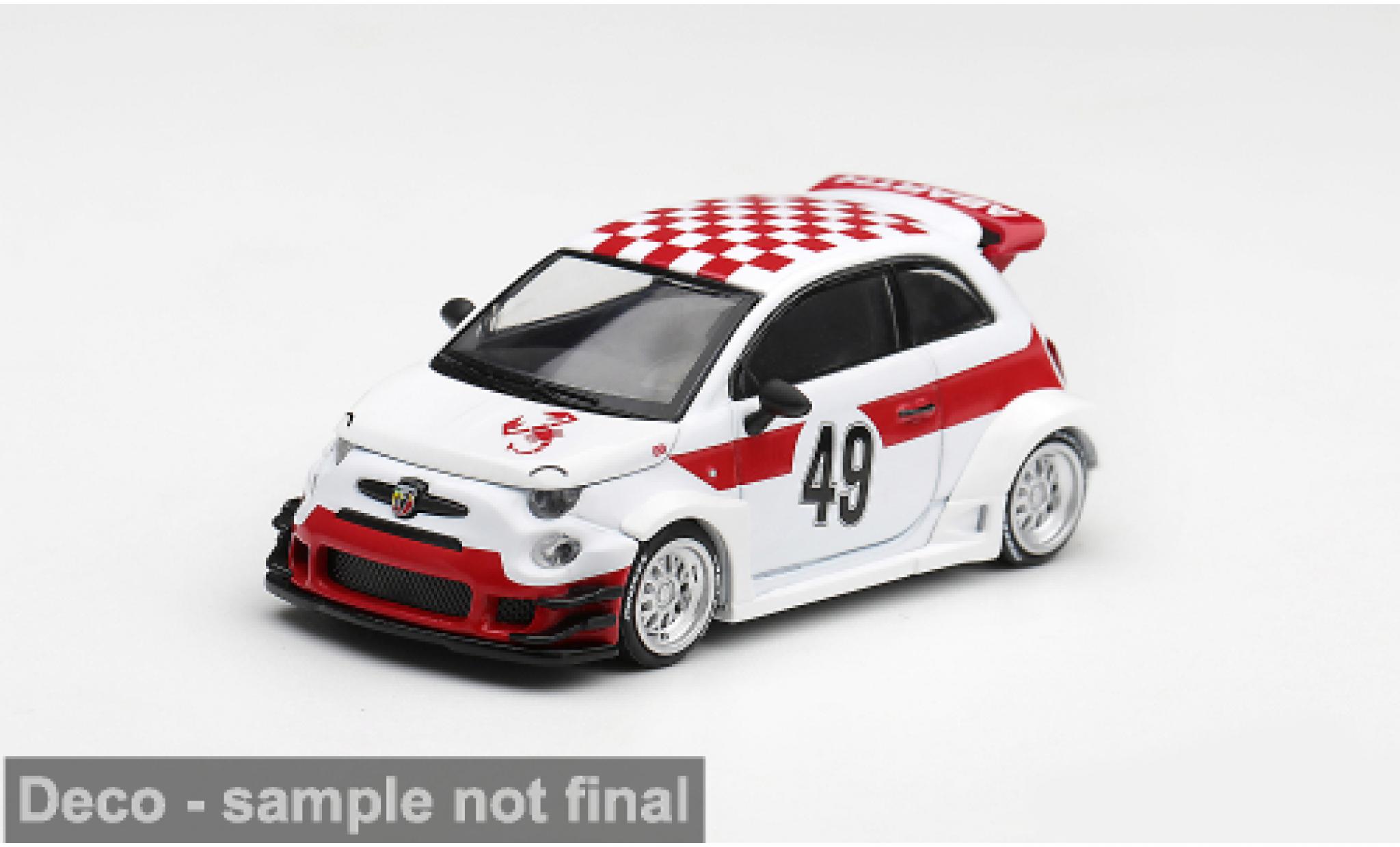 Fiat 595 1/64 Mini GT Abarth LB-Works x ABAS Works weiss/rot 2026 #49 1:64 modellautos