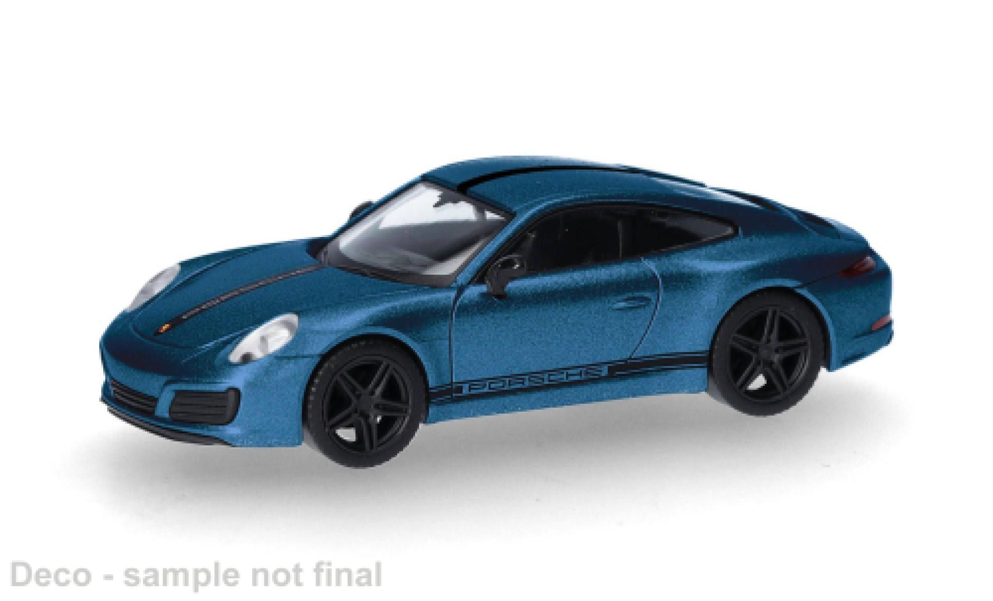 Porsche 991 4S Herpa 911 Carrera  blau 1:87 modellautos