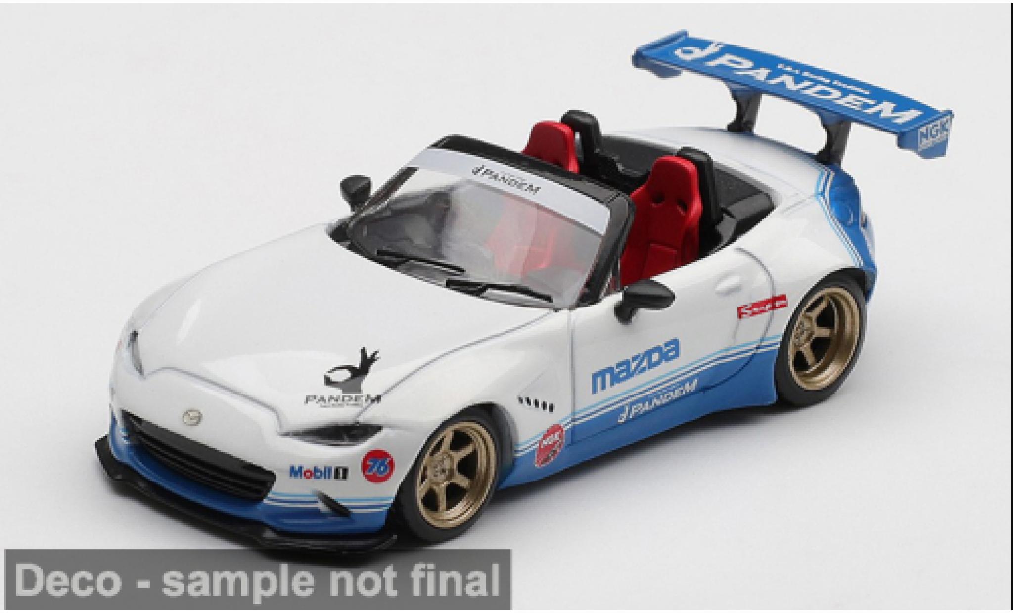 Mazda MX 1/64 Mini GT -5 (ND) Miata weiss/blau 2025 1:64 modellautos