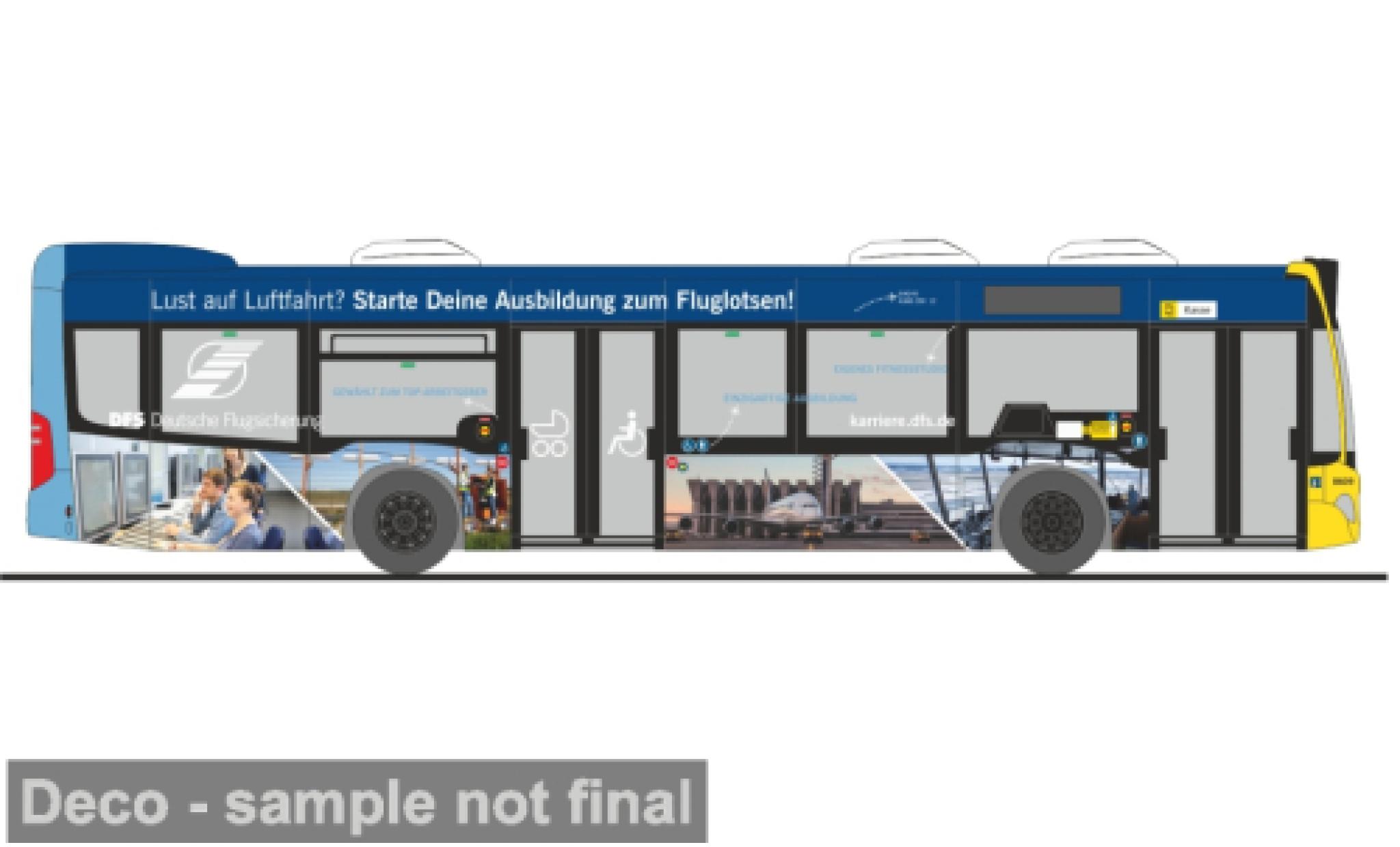 Mercedes Citaro 1/87 Rietze 2015 Hartmann Berlin - Deutsche Flugsicherung 1:87 modellautos