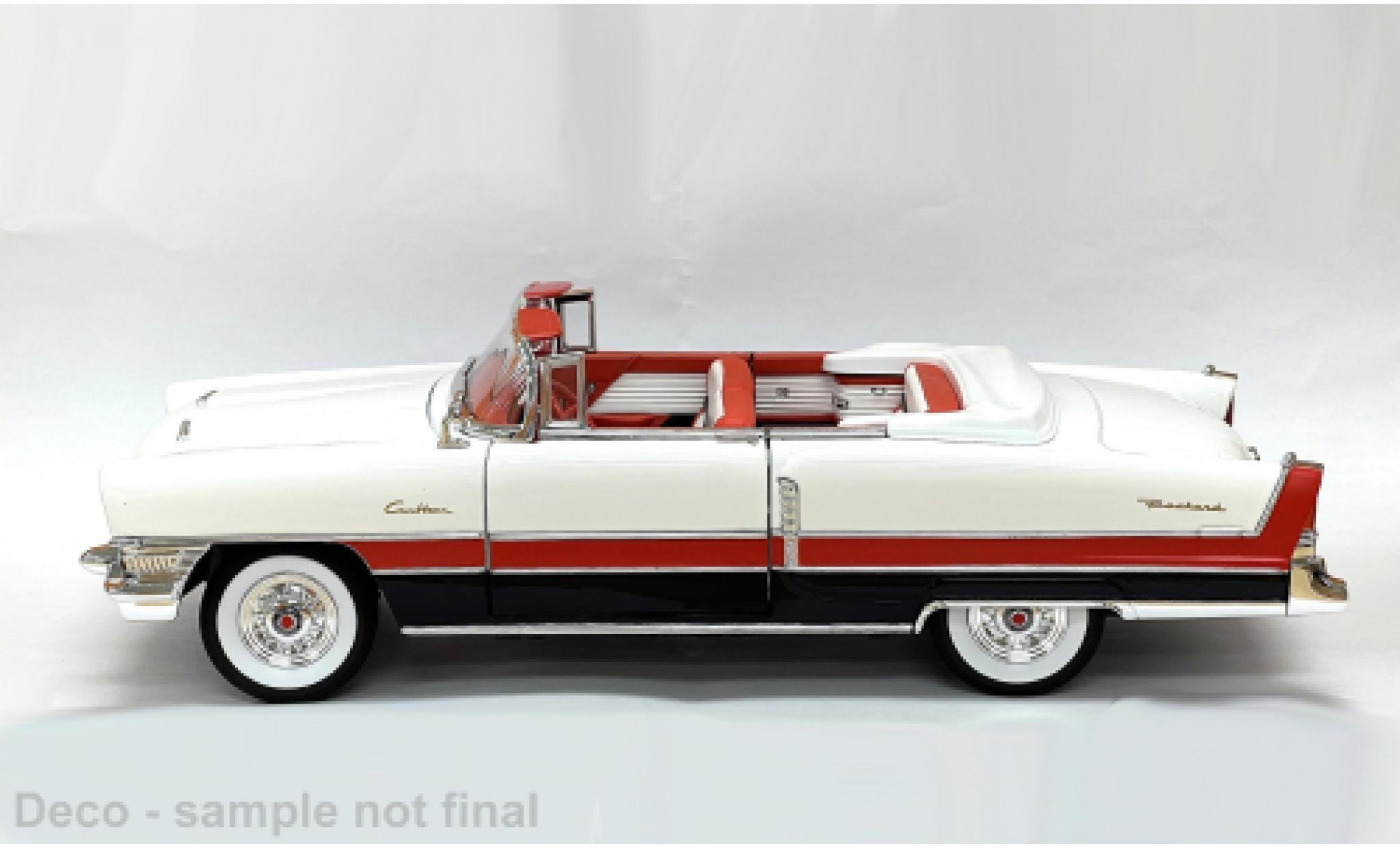 Packard Caribbean 1/18 Lucky Die Cast (Cabriolet) mit schwarzen Streifen weiss/rot 1955 1:18 modellautos