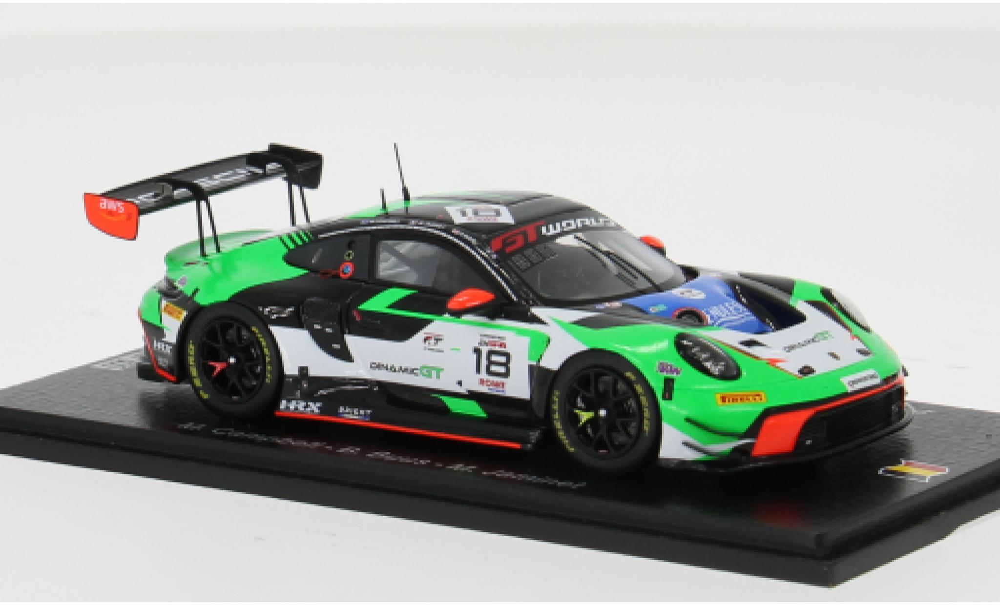 Porsche 992 GT3 R 1/43 Spark 911  24h Spa 2025 Dinamic GT #18 M.Campbell/B.Buus 1:43 modellautos