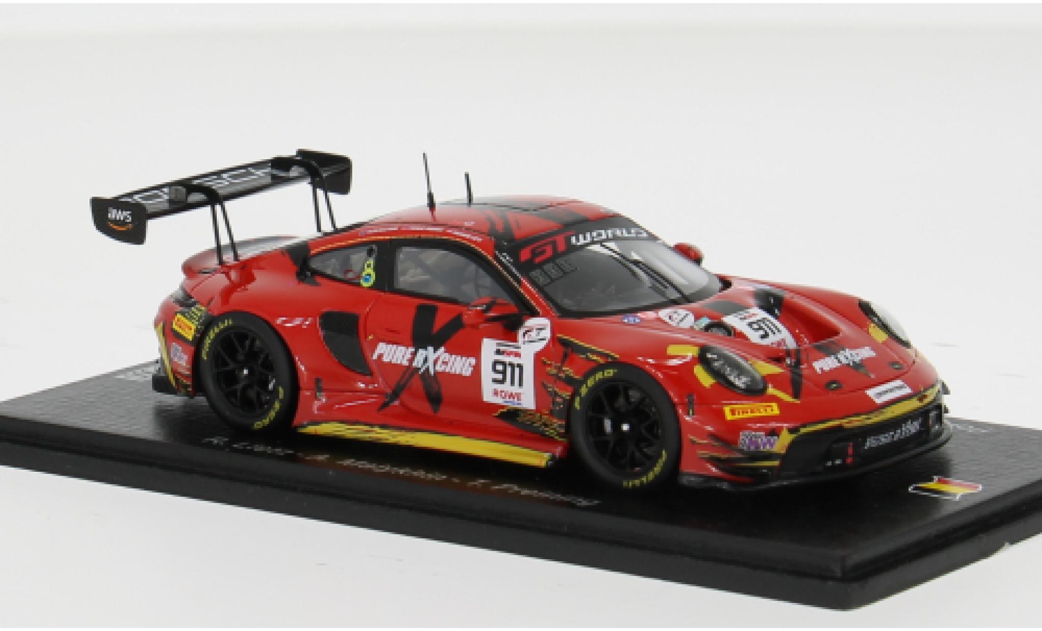 Porsche 992 GT3 R 1/43 Spark 911  24h Spa 2025 Pure Rxcing #911 R.Lietz/A.Malykhin 1:43 modellautos