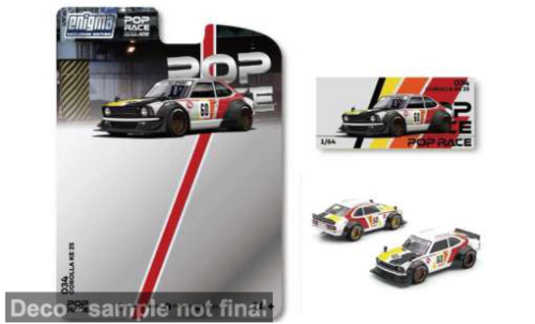 Toyota Corolla 1/64 Pop Race KE25 schwarz/Dekor 1:64 modellautos