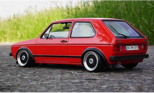 Volkswagen Golf GTI 1/18 Solido rot jantes BBS alu modellautos