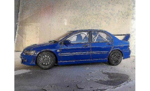 Mitsubishi Lancer Evolution VII 1/18 Autoart jdm blau modellautos