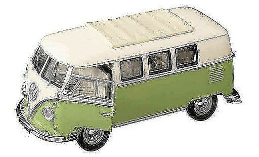 Volkswagen Combi Base 1/18 Yat Ming bus weiss/gr&Atilde;&frac14;n 1962 modellautos