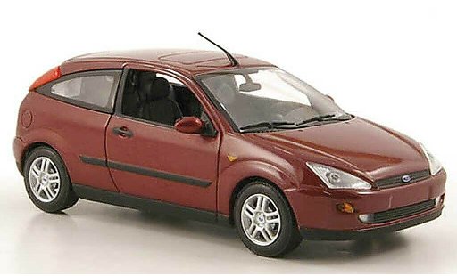 Ford Focus Berline 1/43 Minichamps rot 3-portes 2002 modellautos