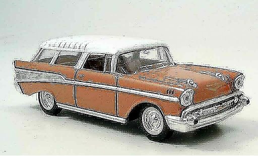 Chevrolet Nomad Station Wagon 1/43 Yat Ming pink 1957 modellautos