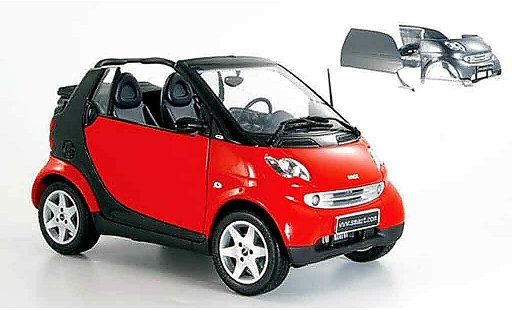 Smart Cabriolet Base 1/18 Kyosho rot (bodypanel grau) modellautos