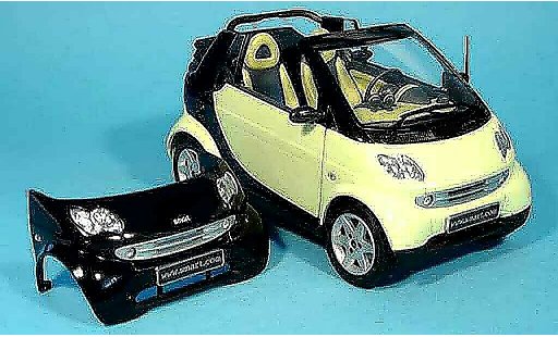 Smart Cabriolet Base 1/18 Kyosho gr&Atilde;&frac14;n (bodypanel schwarz) modellautos