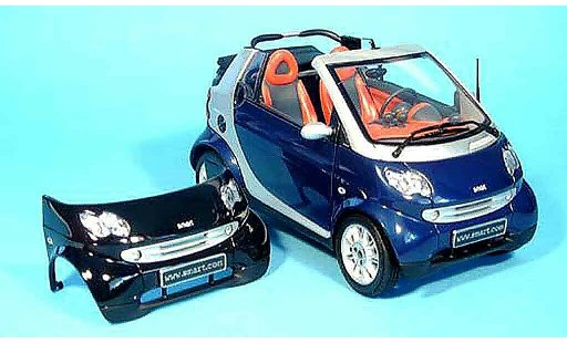 Smart Cabriolet Base 1/18 Kyosho blau (bodypanel schwarz) modellautos
