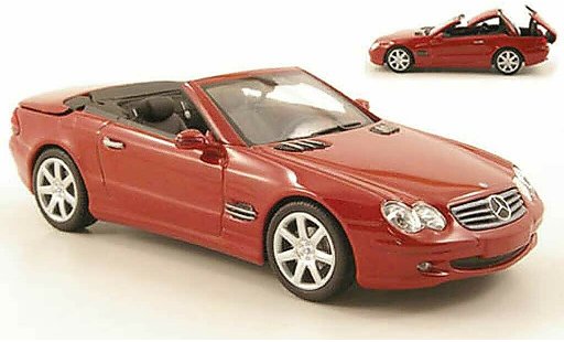Mercedes Classe SL Base 1/43 Minichamps rot avec funktionsfahigem Verdeck 2001 modellautos
