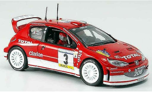 Peugeot 206 WRC 1/43 Vitesse sieger spanien g. panizzi no. 3 2003 modellautos