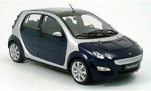 Smart ForFour Base 1/18 Kyosho blau/grau metallisee 2004 modellautos