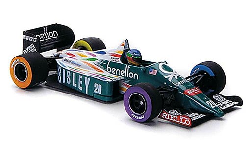 Benetton Bmw course 1/43 Minichamps 1986 B 186 No.20 Sisley G.Berger GP USA Detroit 1986 modellautos