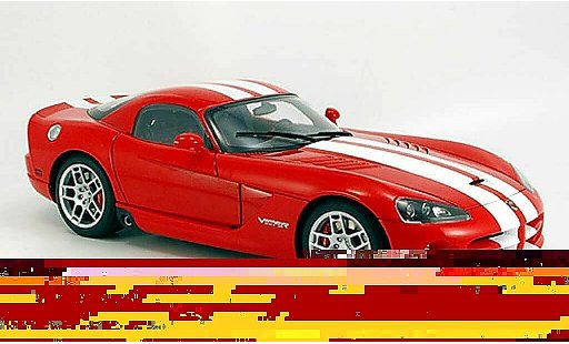 Dodge Viper SRT 10 1/18 Autoart coupe rot avec bandes weisss 2006 modellautos
