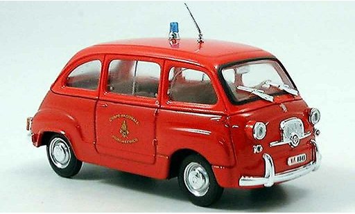 Fiat 600 D 1/43 Brumm Mulitpla pompier modellautos
