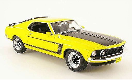 Ford Mustang Boss 302 1/18 Highway 61 gelb/mattschwarz modellautos