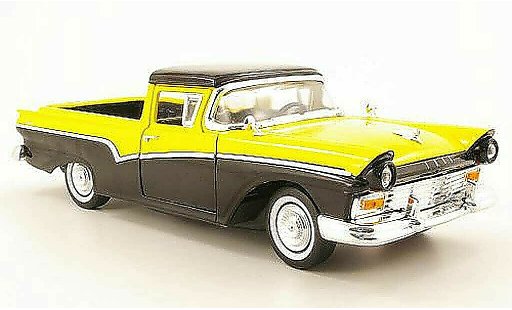 Ford Ranchero Berline 1/18 Yat Ming schwarz/gelb 1957 modellautos