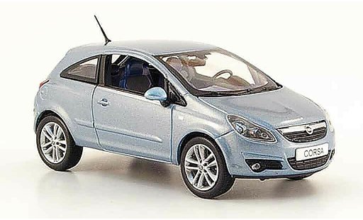 Opel Corsa Base 1/43 Norev grau metalliseeblau 3 turer 2006 modellautos