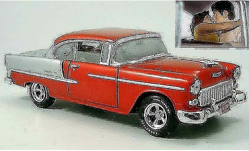 Chevrolet Bel Air Coupe 1/18 Ertl 1955 rot/grau modellautos