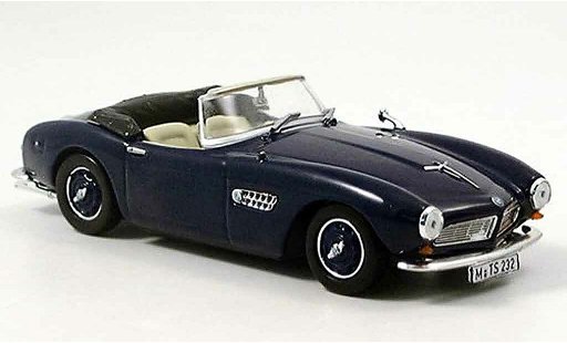 Bmw 507 cabriolet 1/43 Norev blau geoffnetes Verdeck 1956 modellautos