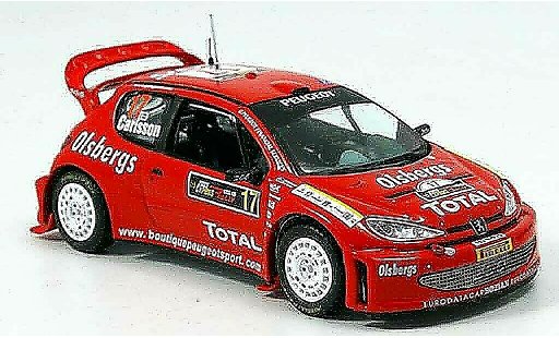 Peugeot 206 WRC 1/43 IXO no.17 carlsson andersson rallye zypern 2005 modellautos