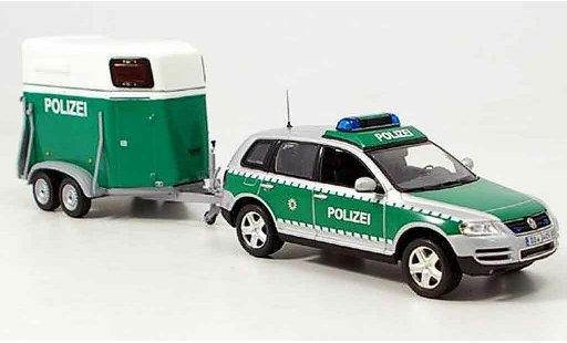 Volkswagen Touareg Base 1/43 Minichamps avec pferdeanhanger police 2002 modellautos