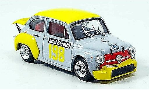 Fiat Abarth 1000 Berlina Corsa 1/43 Brumm No.198 Scuderia Brescia 1972 modellautos