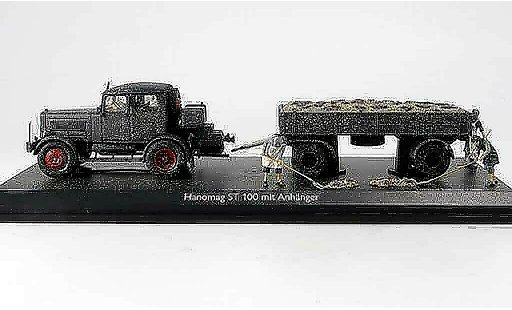 Hanomag ST 100 Anh&Atilde;&curren;nger 1/43 Schuco avec 2 Achs Anhanger und Figuren modellautos