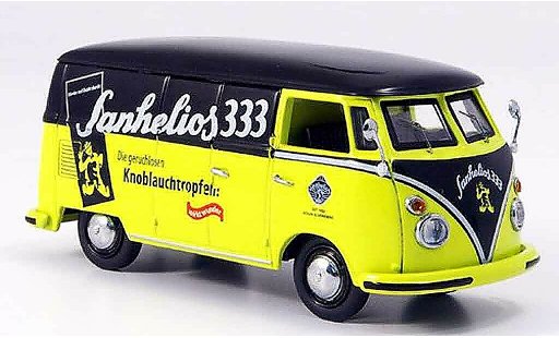 Volkswagen Combi Base 1/43 Schuco t 1 kasten sanhelios 333 schwarz gelb modellautos
