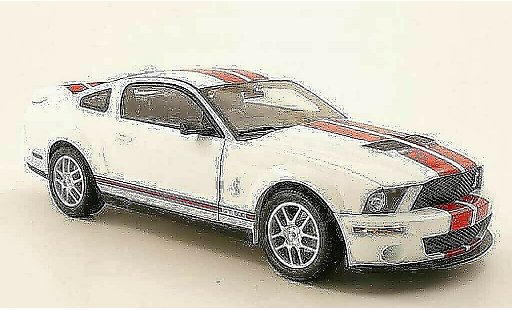 Shelby GT 500 2007 1/18 Shelby Collectibles weiss/rot modellautos