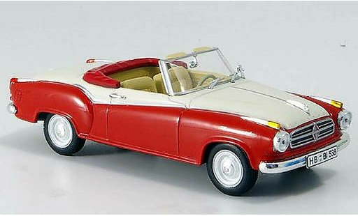 Borgward Isabella cabriolet 1/43 Norev Cabrio rot/weiss 1958 modellautos