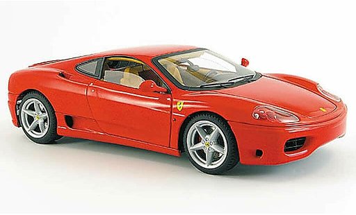 Ferrari 360 Modena 1/18 Hot Wheels Elite coupe rot mit beigem interieur modellautos