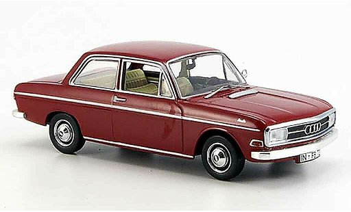 Audi 72 berline 1/43 Norev rot 2 Turer 1965 modellautos
