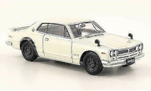 Nissan Skyline 2000 1/43 Ebbro GT R HT (KPGC10) weiss 2 Turer 1971 modellautos
