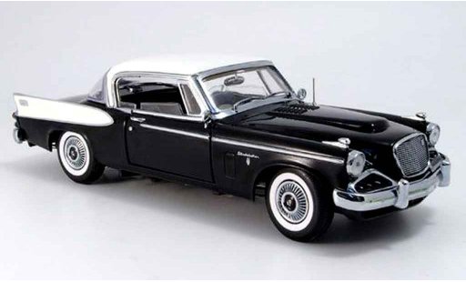 Studebaker Hawk Base 1/18 Yat Ming schwarz weisss dach 1958 modellautos