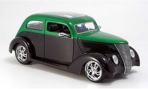 Ford Hot Rod 1937 1/18 Yat Ming sedan schwarz/gr&Atilde;&frac14;n avec panoramadach modellautos