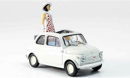 Fiat 500 Nuova 1/43 Brumm Prasentation in Turin avec Figuren 1957 modellautos