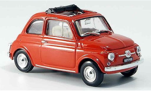 Fiat 500 F 1/43 Brumm Fkorallenrot geoffnetes Faltdach 1965 modellautos