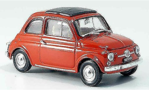 Fiat 500 F 1/43 Brumm korallenrot avec capote Faltdach 1965 modellautos