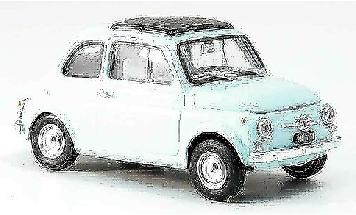 Fiat 500 F 1/43 Brumm blau avec capote Faltdach 1965 modellautos