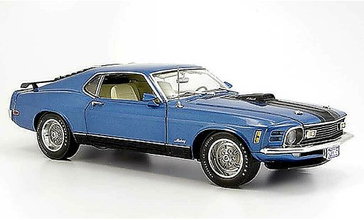 Ford Mustang Mach 1 1/18 Highway 61 blau modellautos
