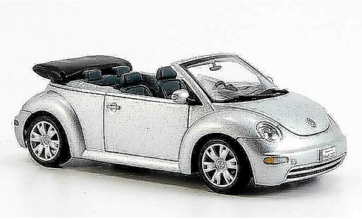 Volkswagen New Beetle Cabriolet 1/43 Autoart grau metallisee geoffnetes verdeck modellautos