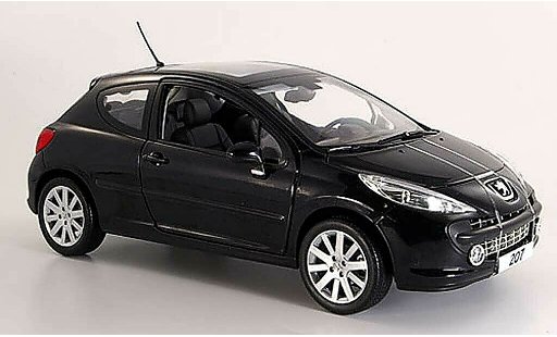 Peugeot 207 Base 1/18 Norev 3 portes schwarz 2006 modellautos