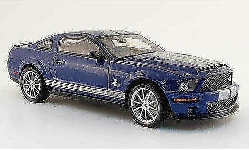 Shelby GT 500 2008 1/18 Shelby Collectibles kr blau avec bandes graus modellautos